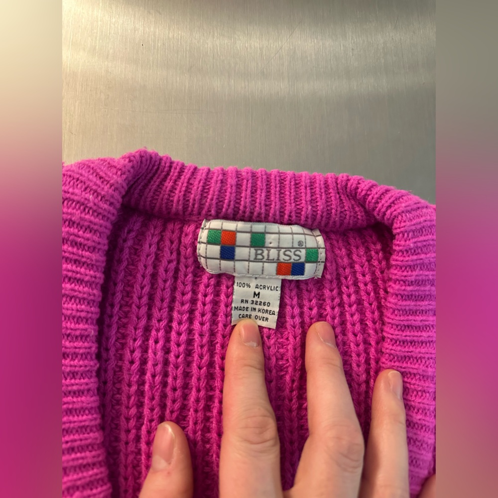 Bliss Fuchsia Knit Sweater - Picture 3 of 5